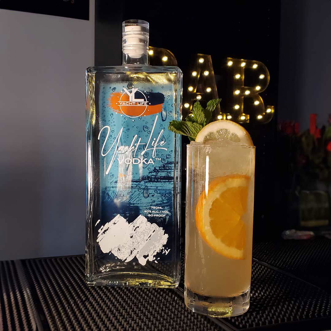 Beauty shot of a drink named "Sweet 16", created by Phil Fuentes, Yacht Life Vodka's Bartender of the Month