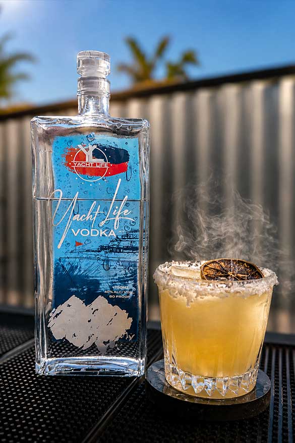 Jose-La-O---The-Cuban-Tide Beauty shot of a drink named "Sweet 16", created by Phil Fuentes, Yacht Life Vodka's Bartender of the Month