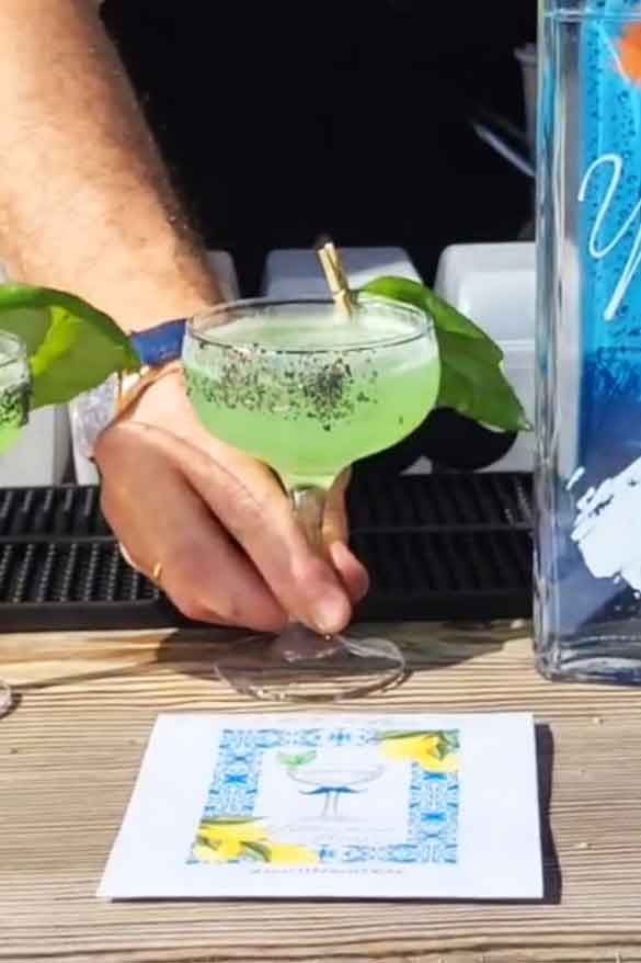 Beauty shot of a drink named "Sweet 16", created by Phil Fuentes, Yacht Life Vodka's Bartender of the Month